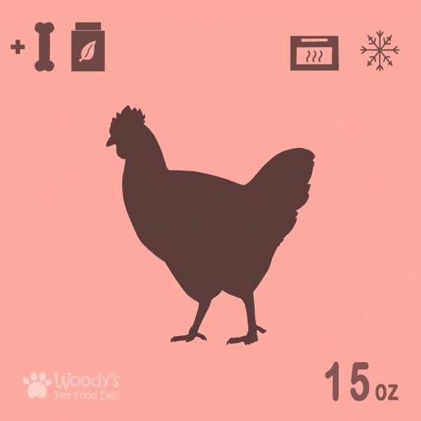 Cooked Chicken with bones and supplements - Frozen - 15oz - Pet Food